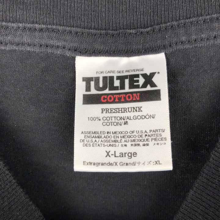 TULTEX Floral Art T-Shirt, Men's Size XL (approx.) cotton black type Vintage Second Hand