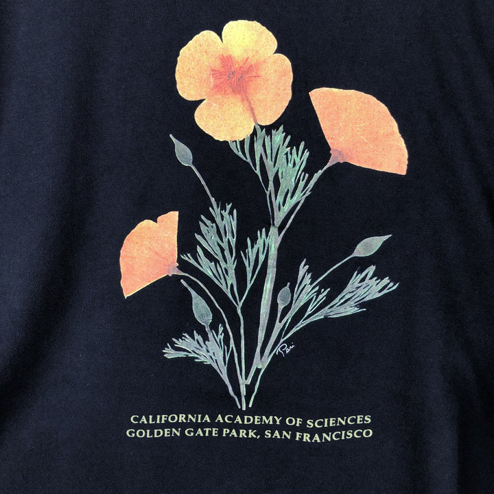 TULTEX Floral Art T-Shirt, Men's Size XL (approx.) cotton black type Vintage Second Hand