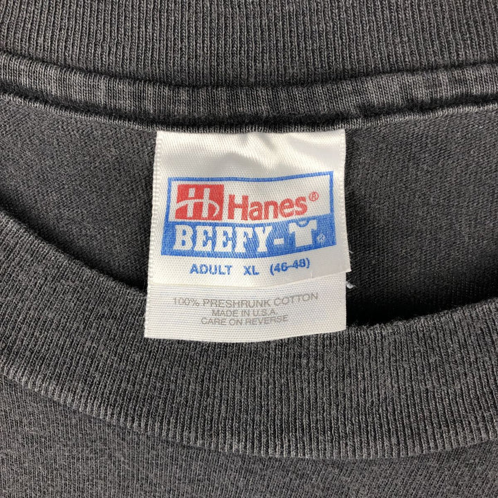 90'S Hanes Message Print T-Shirt, Made in USA, Men's XL (approx.), Vintage cotton Charcoal Vintage Second Hand