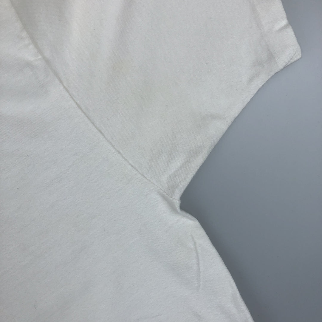 90'S Hanes Message Print T-Shirt, Made in USA, Men's XL (approx.), Vintage cotton pale white type Vintage Second Hand