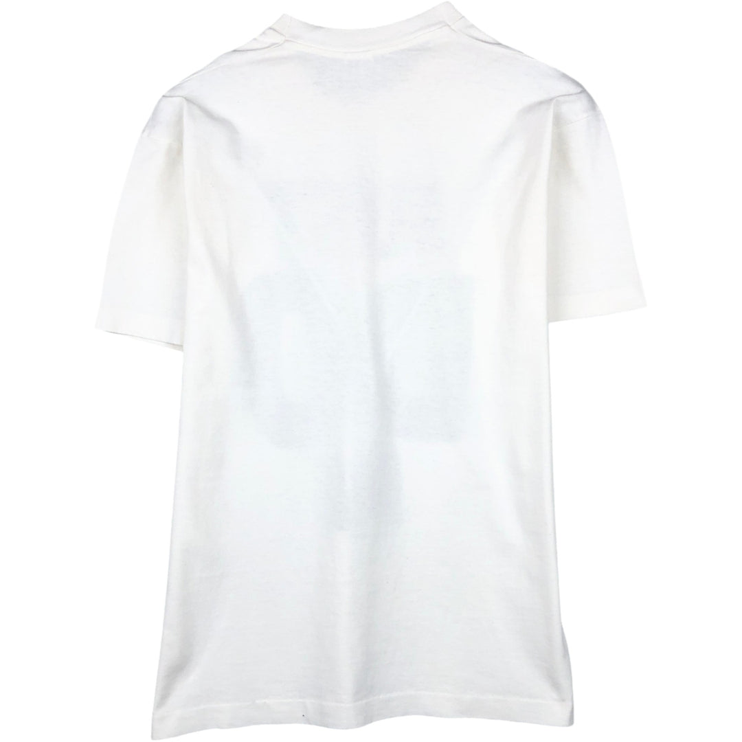 90'S Fruit of the Loom Message Print T-Shirt Made in USA Men's L Size Vintage cotton white type Vintage Second Hand