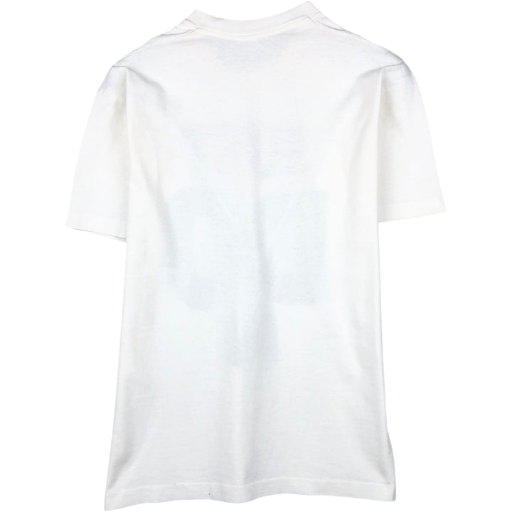 90'S Fruit of the Loom Message Print T-Shirt Made in USA Men's L Size Vintage cotton white type Vintage Second Hand