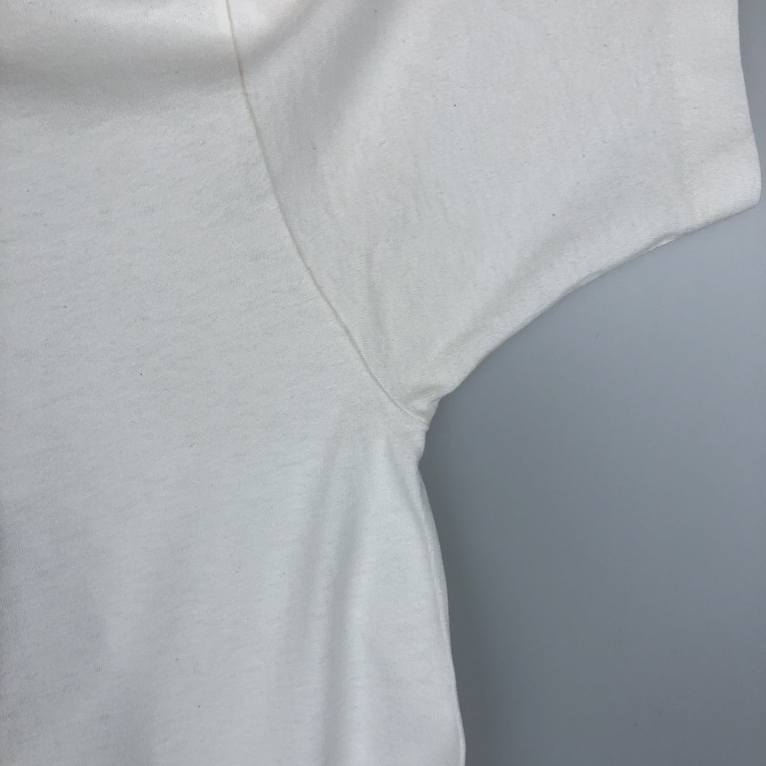 90'S Fruit of the Loom Message Print T-Shirt Made in USA Men's L Size Vintage cotton white type Vintage Second Hand