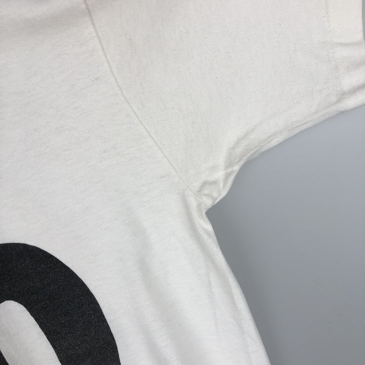 90'S Fruit of the Loom Message Print T-Shirt Made in USA Men's L Size Vintage cotton white type Vintage Second Hand