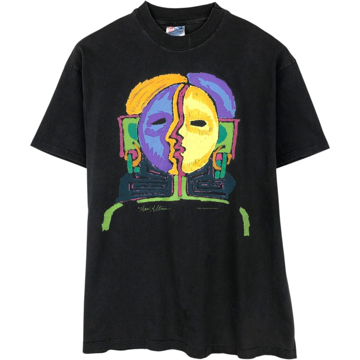 90'S Hanes ANN ALTMAN Art T-shirt, Made in USA, Men's Size L (approx.), Vintage cotton black type Vintage Second Hand