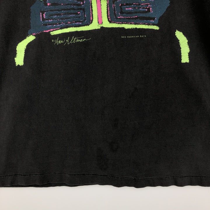 90'S Hanes ANN ALTMAN Art T-shirt, Made in USA, Men's Size L (approx.), Vintage cotton black type Vintage Second Hand