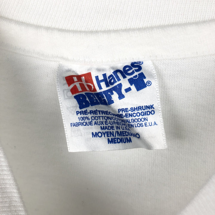 90'S Hanes floral sunflower pattern photo t-shirt, made in USA, men's size M equivalent, vintage. cotton white type Vintage Second Hand