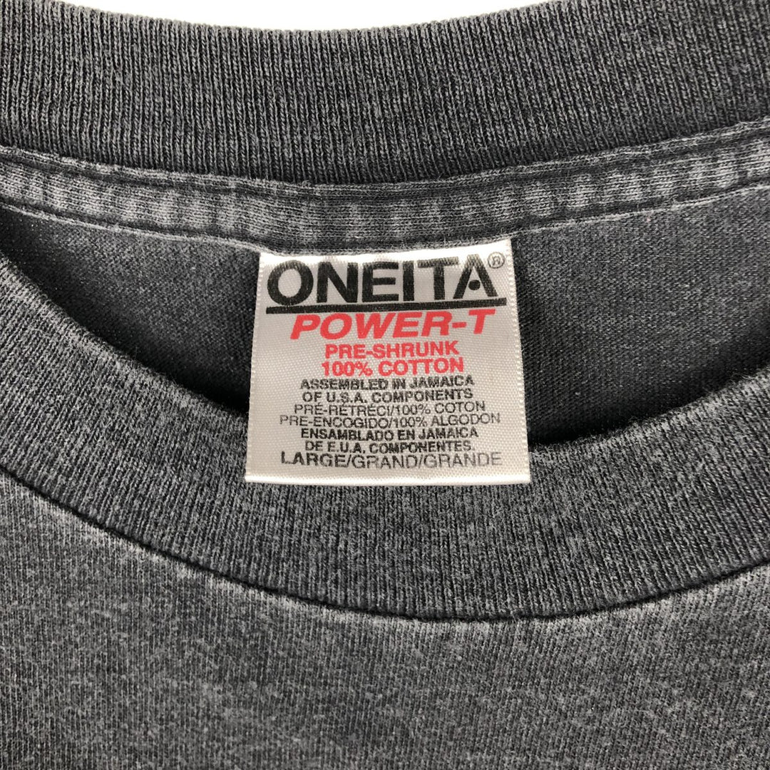90s-00'S ONEITA BOOT HILL SALOON advertising T-shirt, men's size L equivalent, vintage. cotton black type Vintage Second Hand