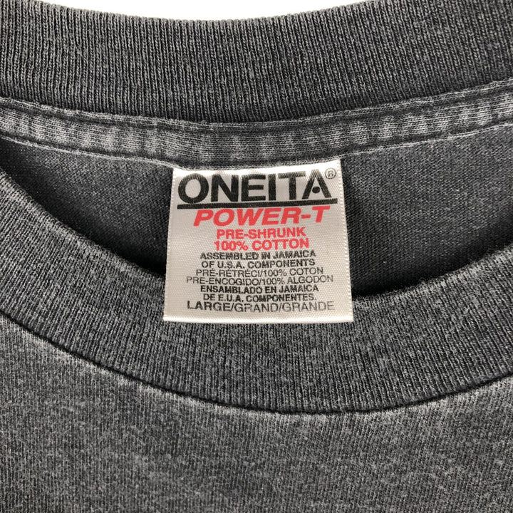 90s-00'S ONEITA BOOT HILL SALOON advertising T-shirt, men's size L equivalent, vintage. cotton black type Vintage Second Hand