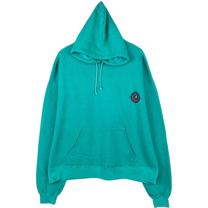 90'S Ocean Pacific Silver Tag Sweatshirt Pullover Hoodie, Men's Size XL (Equivalent), Vintage cotton Emerald green Vintage Second Hand