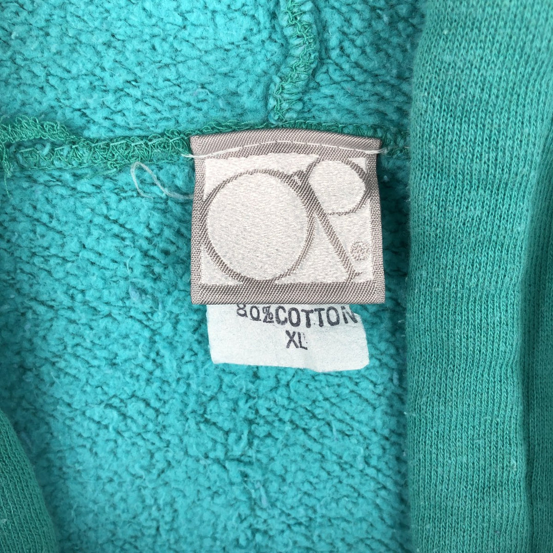 90'S Ocean Pacific Silver Tag Sweatshirt Pullover Hoodie, Men's Size XL (Equivalent), Vintage cotton Emerald green Vintage Second Hand