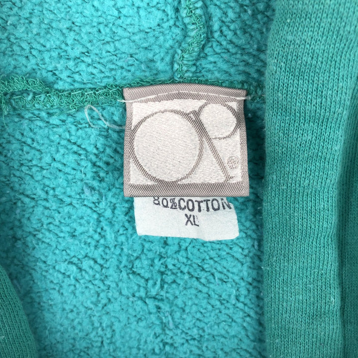 90'S Ocean Pacific Silver Tag Sweatshirt Pullover Hoodie, Men's Size XL (Equivalent), Vintage cotton Emerald green Vintage Second Hand