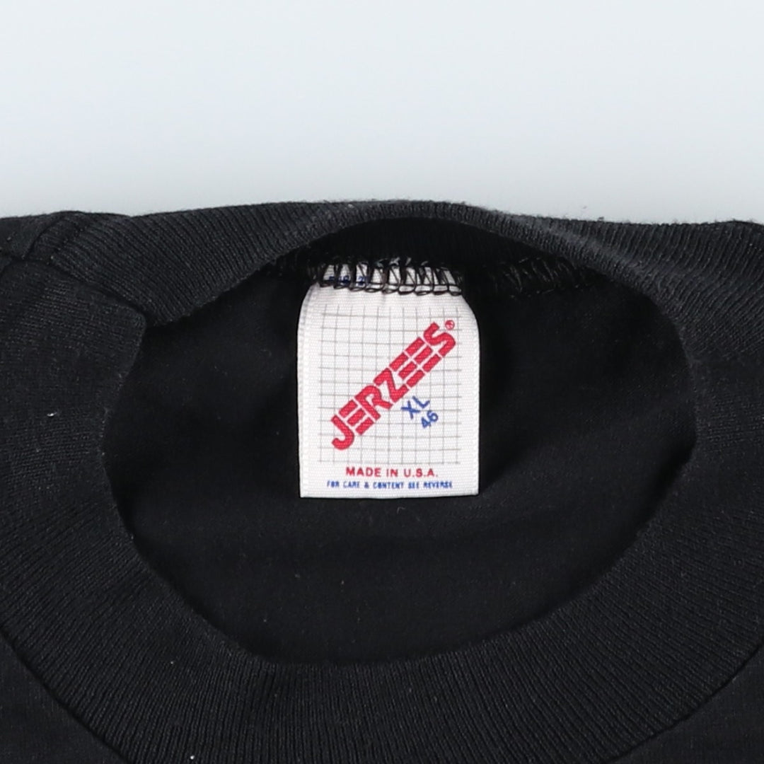 Jerzees CHICAGO embroidered T-shirt, made in USA, men's size XL equivalent. cotton black type Vintage Second Hand