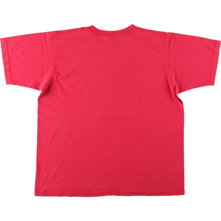 UST'S American Flag Bear Pattern Print T-Shirt, Made in USA, Women's Size XL (approx.) cotton red type Vintage Second Hand
