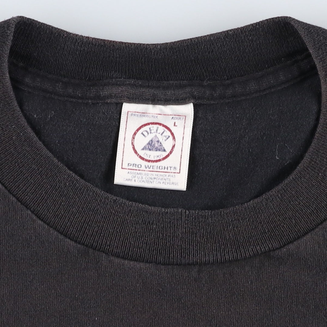 2000'S Delta Eagle Pattern Print T-Shirt, Men's Size L (approx.) cotton black type Vintage Second Hand
