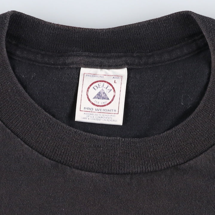 2000'S Delta Eagle Pattern Print T-Shirt, Men's Size L (approx.) cotton black type Vintage Second Hand