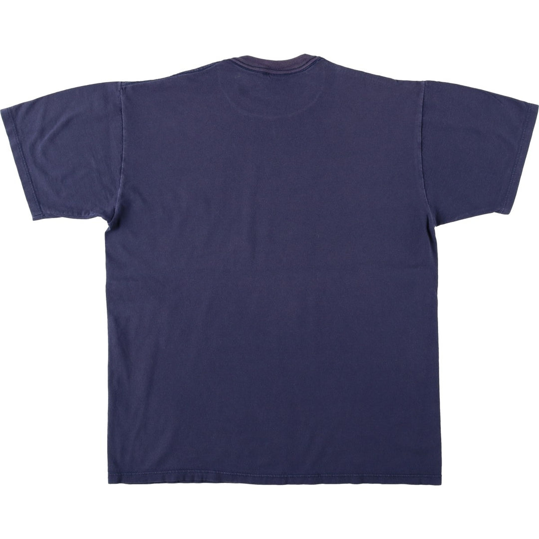90'S Velva Sheen Print T-Shirt, Made in USA, Men's Size L (Equivalent), Vintage cotton navy blue type Vintage Second Hand