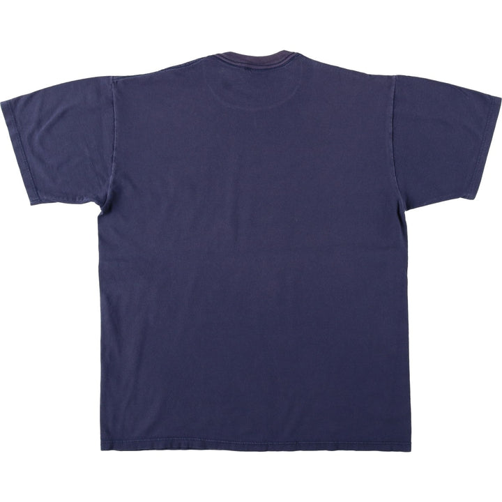 90'S Velva Sheen Print T-Shirt, Made in USA, Men's Size L (Equivalent), Vintage cotton navy blue type Vintage Second Hand
