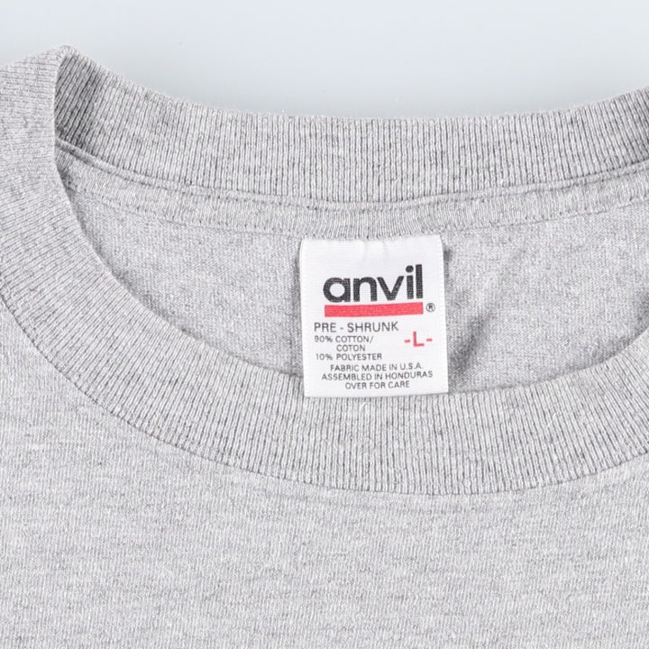 2000'S Anvil Print T-Shirt, Made in USA, Men's Size L cotton gray type Vintage Second Hand