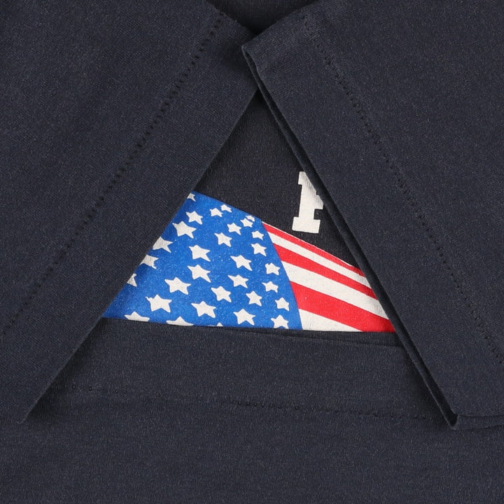 90'S Screen Stars Best American flag print T-shirt, Made in USA, Men's size L equivalent, Vintage cotton black type Vintage Second Hand