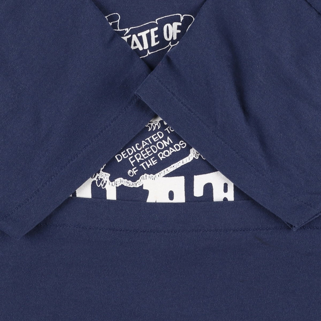 90'S Fruit of the Loom Best Eagle Pattern Print T-Shirt, Made in USA, Men's Size L (approx.), Vintage cotton navy blue type Vintage Second Hand