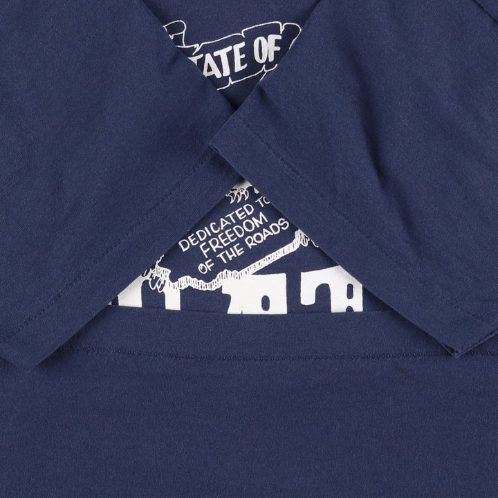 90'S Fruit of the Loom Best Eagle Pattern Print T-Shirt, Made in USA, Men's Size L (approx.), Vintage cotton navy blue type Vintage Second Hand