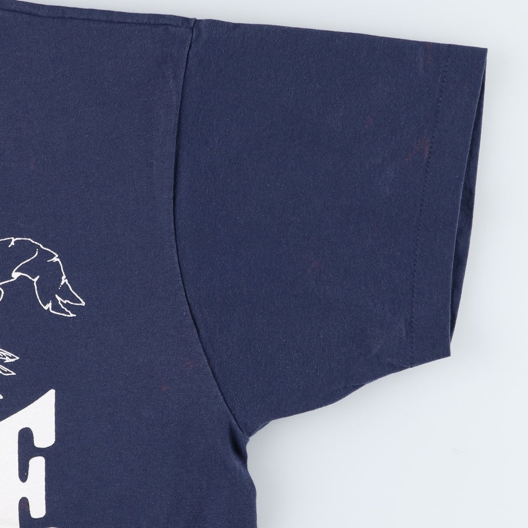90'S Fruit of the Loom Best Eagle Pattern Print T-Shirt, Made in USA, Men's Size L (approx.), Vintage cotton navy blue type Vintage Second Hand