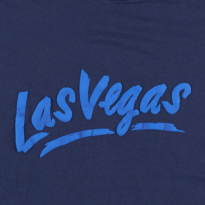 Printed T-shirt, men's size XL unclear navy blue type Vintage Second Hand
