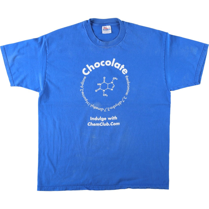 Vintage 90'S Hanes BEEFY-T Printed T-Shirt, Men's Size XL cotton blue type Vintage Second Hand