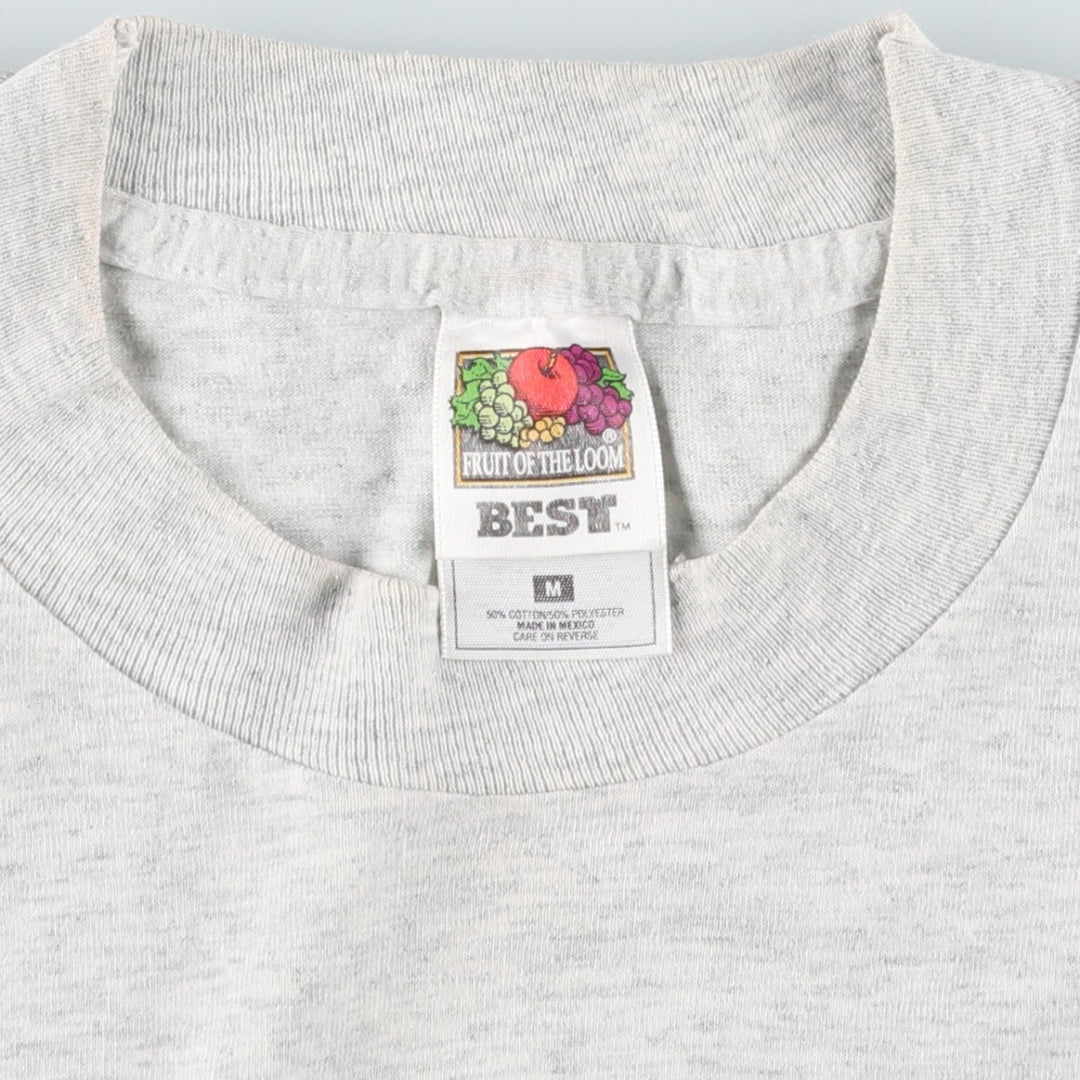 90'S Fruit of the Loom Best Print T-Shirt, Men's Size M (approx.), Vintage cotton white type Vintage Second Hand