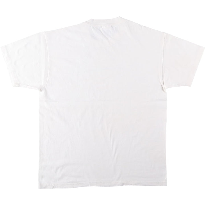 90'S Hanes BEEFY-T Printed T-shirt, Made in USA, Men's L size, Vintage cotton white type Vintage Second Hand