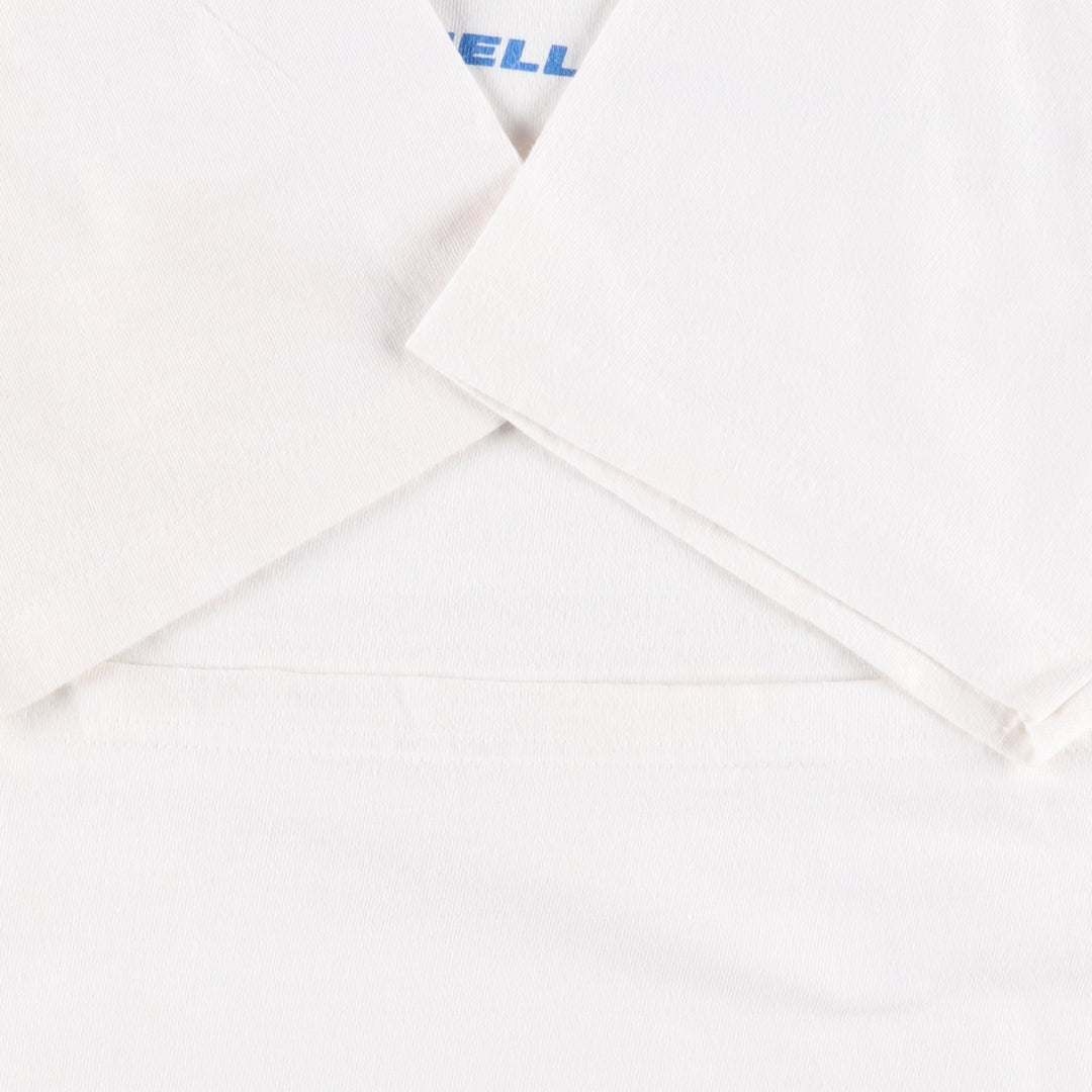 90'S Hanes BEEFY-T Printed T-shirt, Made in USA, Men's L size, Vintage cotton white type Vintage Second Hand