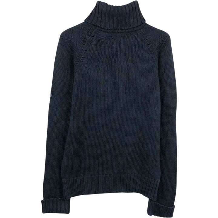 90s-00'S Calvin Klein turtleneck cotton knit sweater, made in USA, men's size S equivalent, vintage. cotton black type Vintage Second Hand