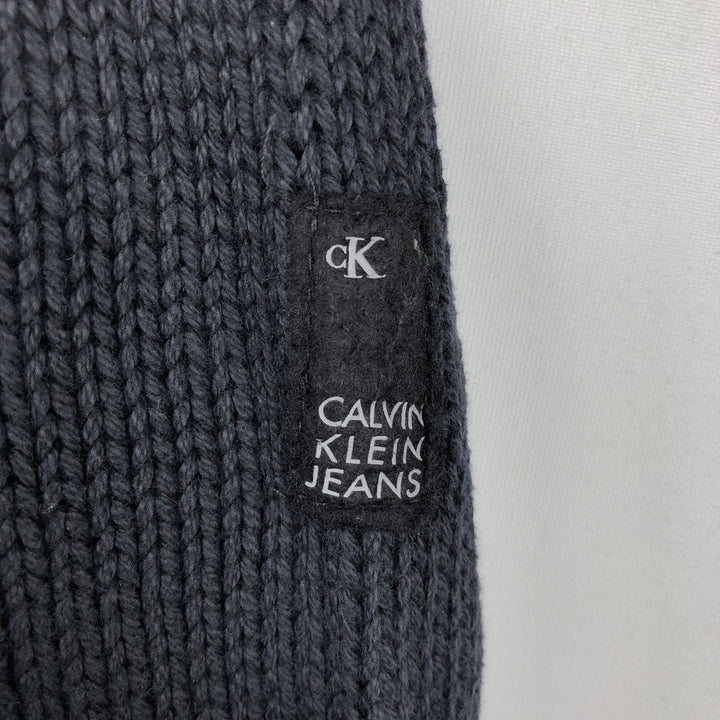 90s-00'S Calvin Klein turtleneck cotton knit sweater, made in USA, men's size S equivalent, vintage. cotton black type Vintage Second Hand