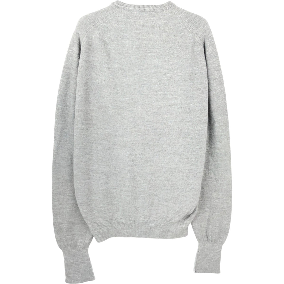 70s-80'S Lacoste IZOD V-neck acrylic knit sweater, men's size XL equivalent, vintage. acrylic gray type Vintage Second Hand