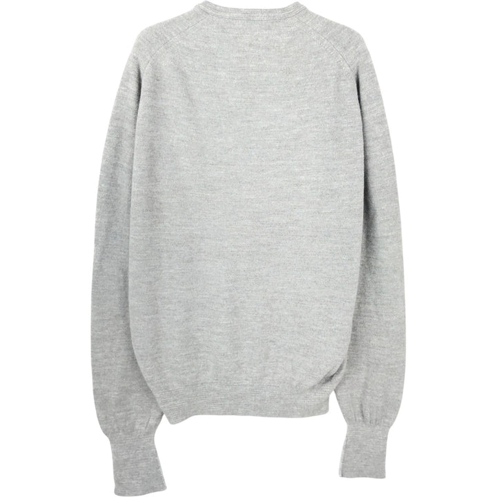 70s-80'S Lacoste IZOD V-neck acrylic knit sweater, men's size XL equivalent, vintage. acrylic gray type Vintage Second Hand