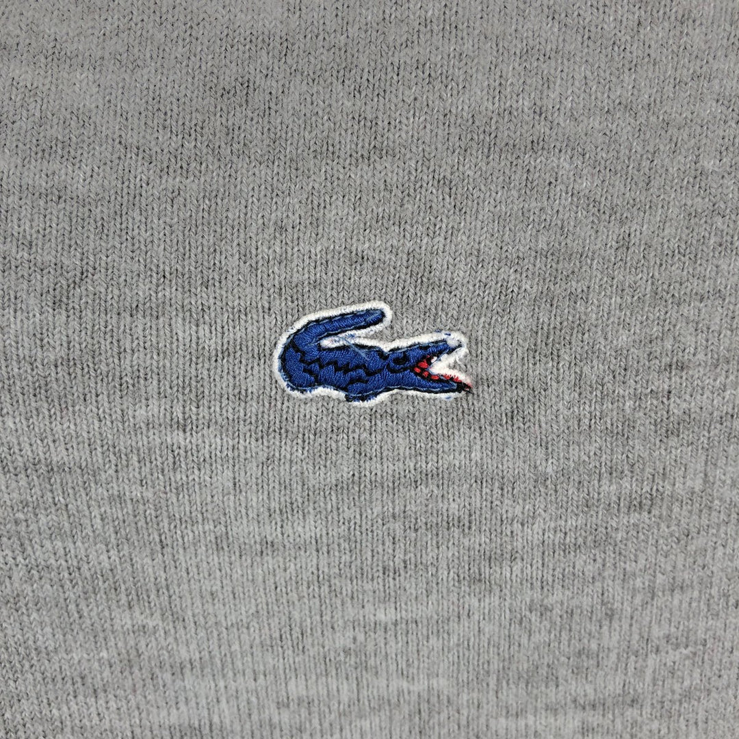 70s-80'S Lacoste IZOD V-neck acrylic knit sweater, men's size XL equivalent, vintage. acrylic gray type Vintage Second Hand