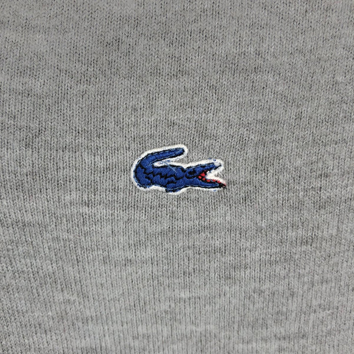 70s-80'S Lacoste IZOD V-neck acrylic knit sweater, men's size XL equivalent, vintage. acrylic gray type Vintage Second Hand