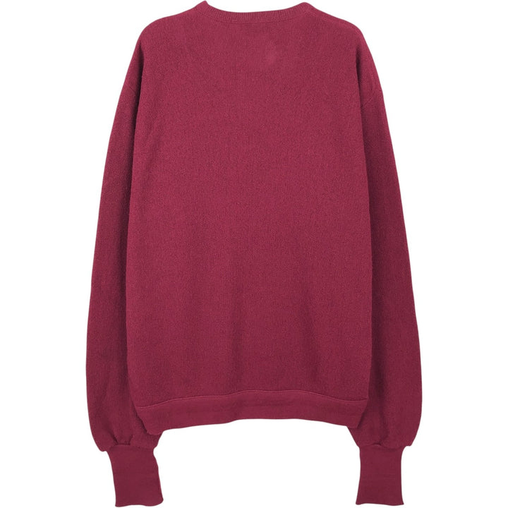 Vintage 70s-80'S Lacoste IZOD V-neck acrylic knit sweater, men's size L others wine-red Vintage Second Hand