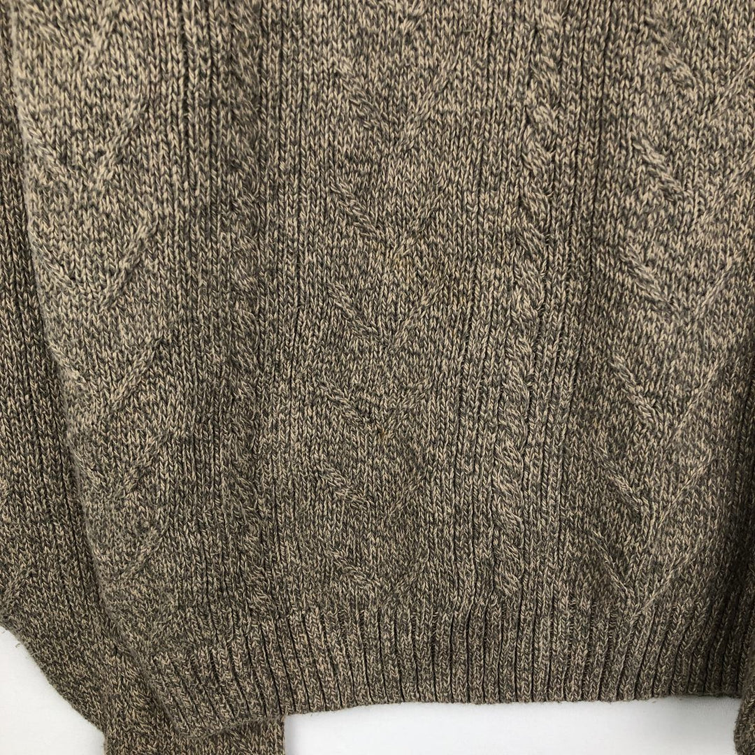1990'S St. John's Bay V-neck cotton knit sweater, men's size M equivalent, vintage. cotton Beige type Vintage Second Hand