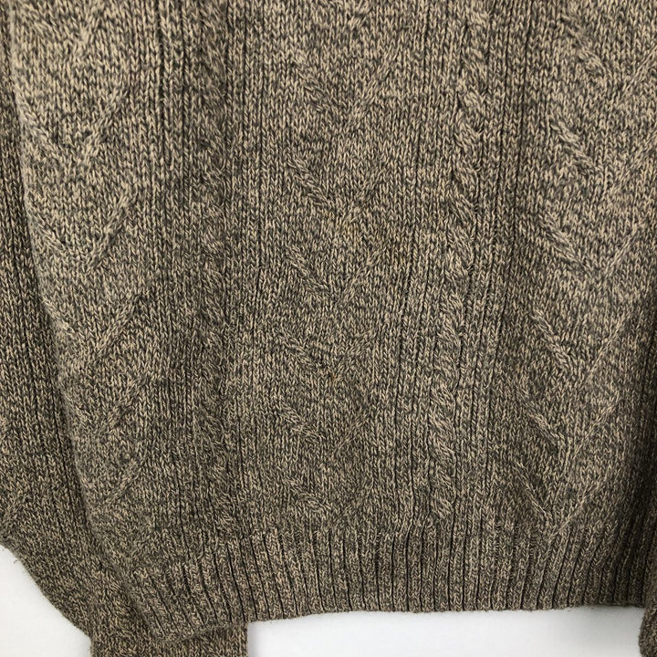 1990'S St. John's Bay V-neck cotton knit sweater, men's size M equivalent, vintage. cotton Beige type Vintage Second Hand