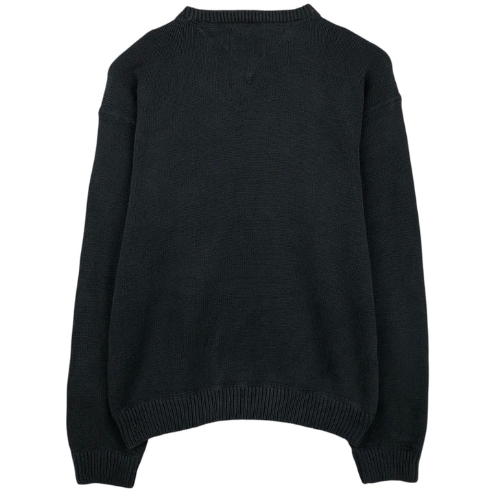 Vintage 90'S Tommy Hilfiger cotton knit sweater, size M, men's cotton black type Vintage Second Hand