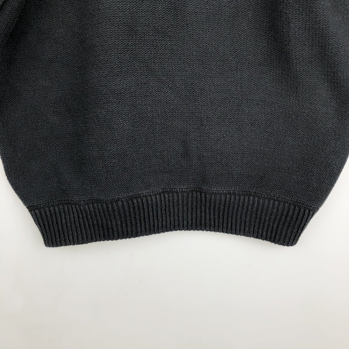 Vintage 90'S Tommy Hilfiger cotton knit sweater, size M, men's cotton black type Vintage Second Hand