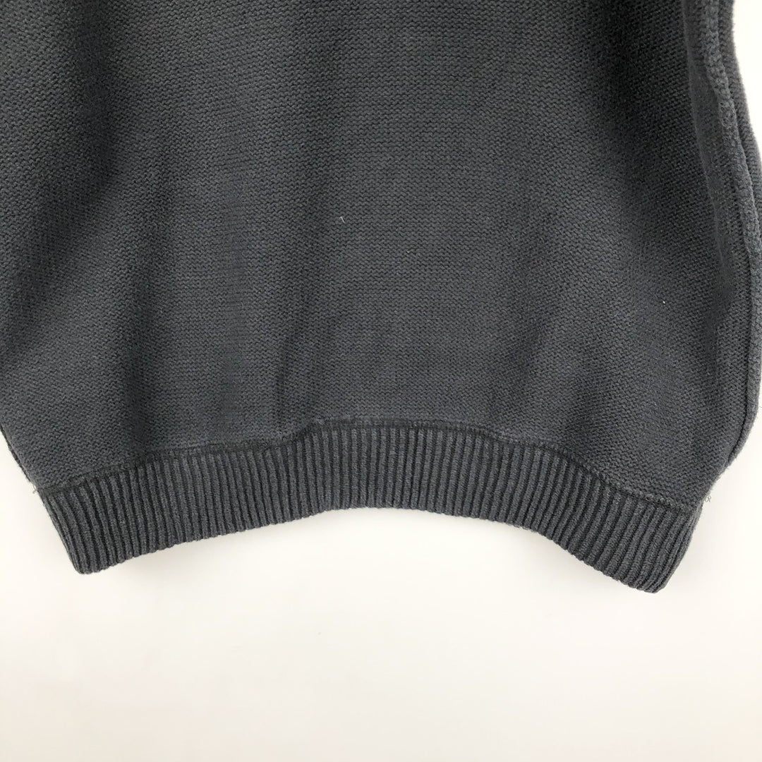 Vintage 90'S Tommy Hilfiger cotton knit sweater, size M, men's cotton black type Vintage Second Hand