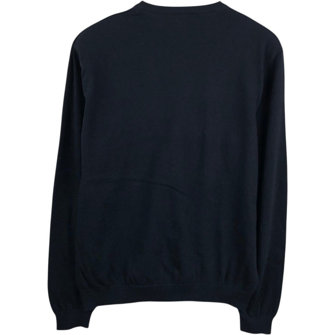 Lacoste V-neck cotton knit sweater, French design, size 6 (equivalent to men's XL), vintage. cotton navy blue type Vintage Second Hand