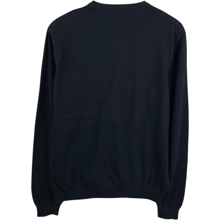 Lacoste V-neck cotton knit sweater, French design, size 6 (equivalent to men's XL), vintage. cotton navy blue type Vintage Second Hand