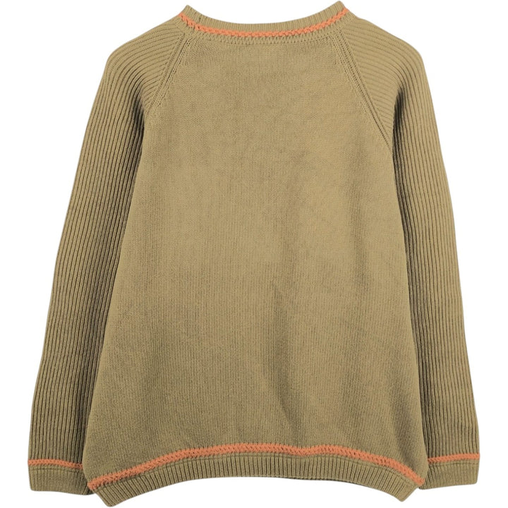 1990'S Timberland Weathergear Cotton Knit Sweater, Men's Size M (approx.), Vintage cotton Khaki type Vintage Second Hand