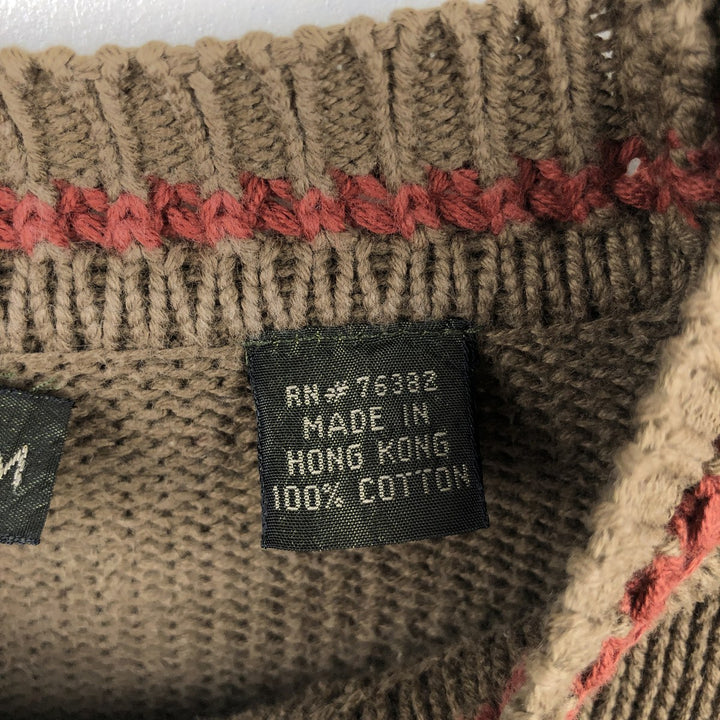 1990'S Timberland Weathergear Cotton Knit Sweater, Men's Size M (approx.), Vintage cotton Khaki type Vintage Second Hand