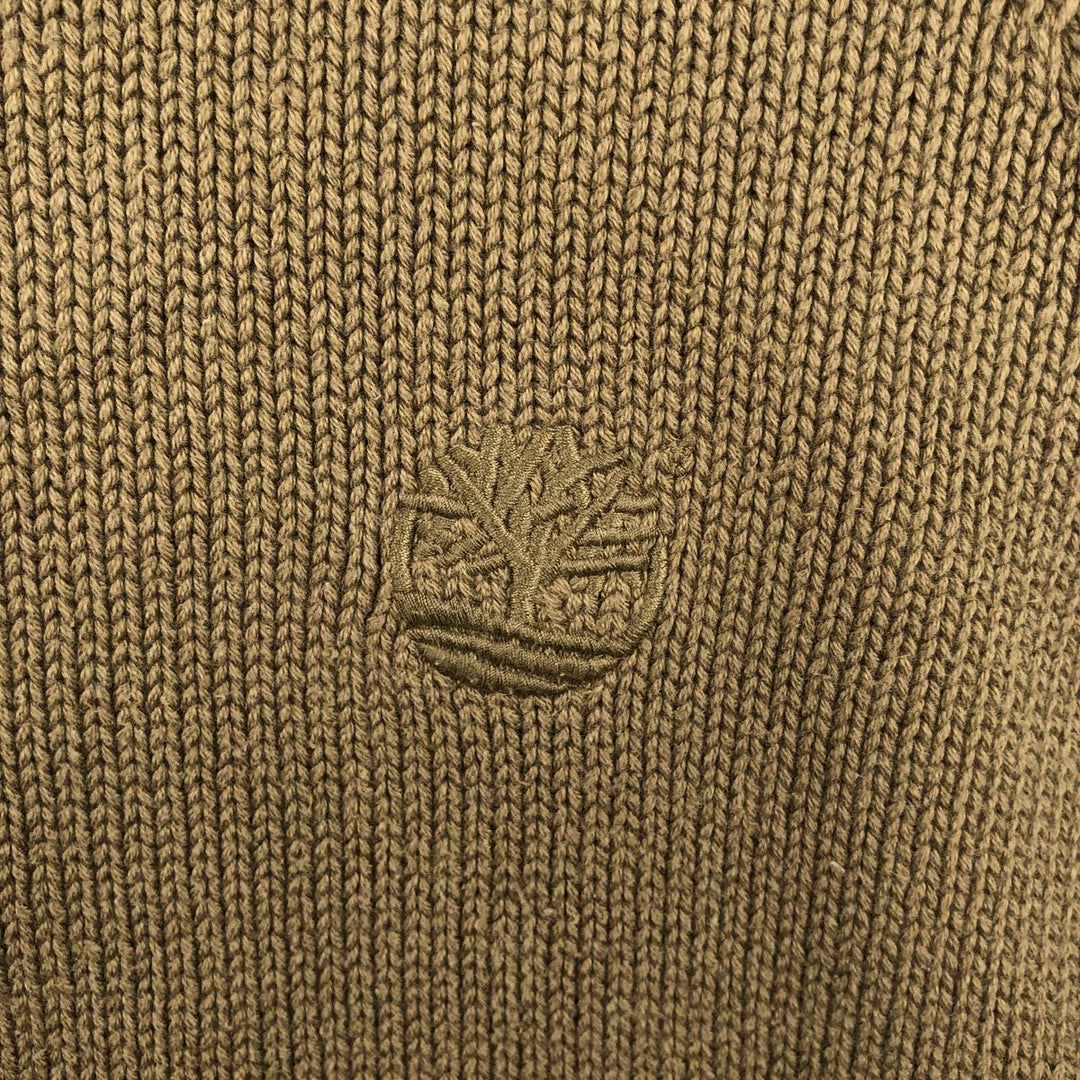 1990'S Timberland Weathergear Cotton Knit Sweater, Men's Size M (approx.), Vintage cotton Khaki type Vintage Second Hand