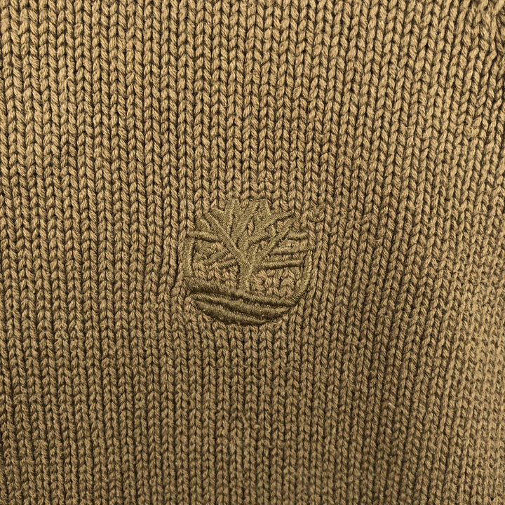 1990'S Timberland Weathergear Cotton Knit Sweater, Men's Size M (approx.), Vintage cotton Khaki type Vintage Second Hand